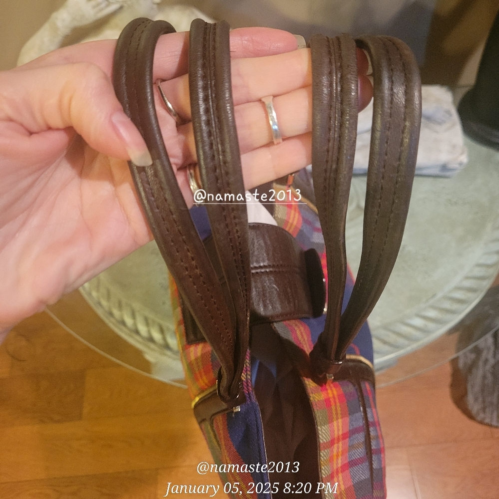 L.A.M.B. Gwen Stefani Plaid Leather  Satchel Shoulder Bag Designer Celebrity  75 - Picture 14 of 15